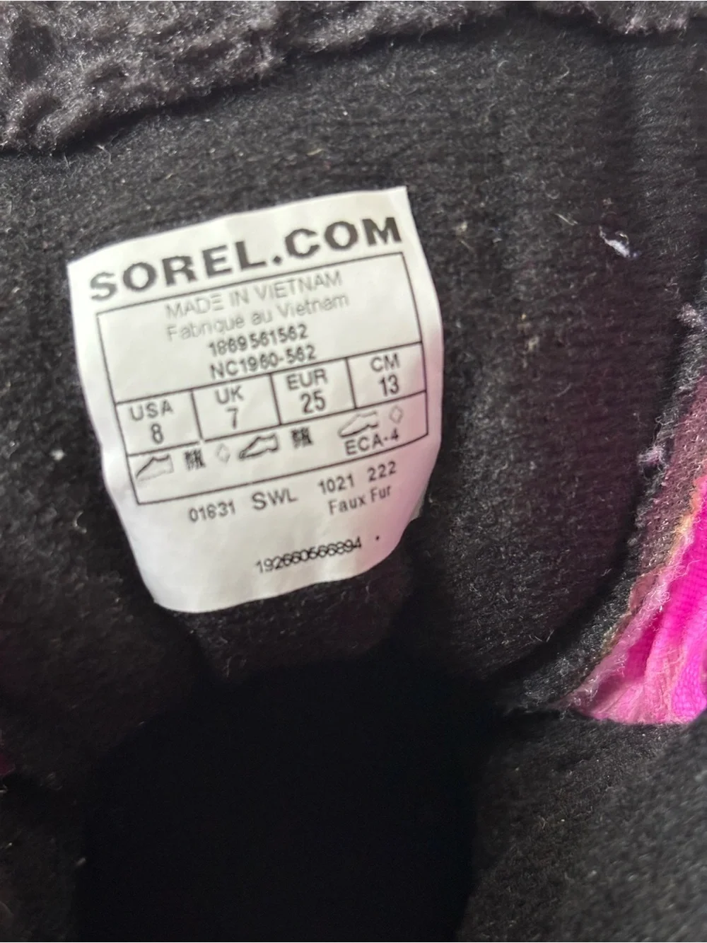 Sorel Snow Commander Kids' Black Winter Snow Boots Size 8